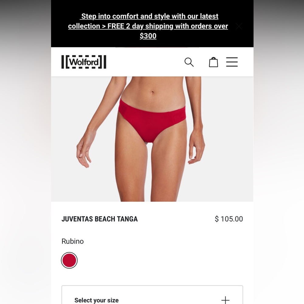 NWT WOLFORD JUVENTAS BEACH TANGA